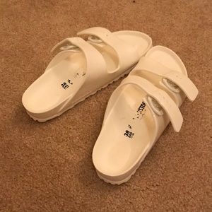 white rubber-y birkenstock!!!